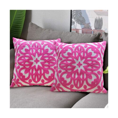Alysheer Embroidered Decorative Throw Pillow Covers 18"x18" Set of 2 Pieces, ... - Picture 6 of 6
