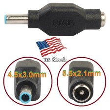 DC Power Adapter 4.5x3.0mm Male Plug to 5.5x2.1mm Female Jack For HP Notebook