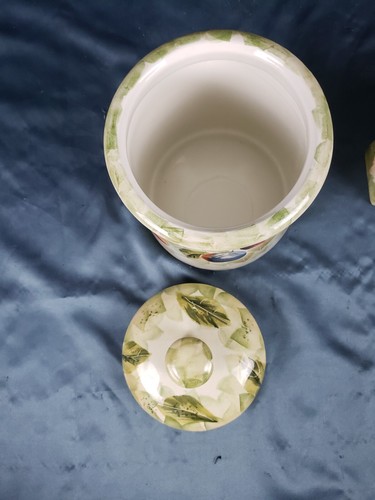 Matching cookie jar and napkin holder set by Antique Fruits hand painted - Picture 6 of 7