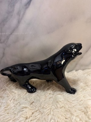 Native American Large Panther Black Sculpture Figure 11'' rare