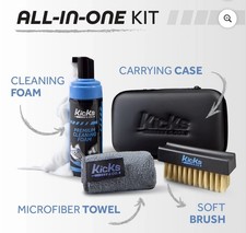 New Kicks  Co Shoe Sneaker 4 Pc Cleaning Kit w/Travel Case Great Gift Set   