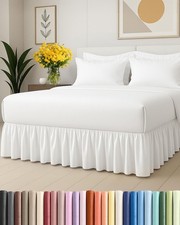 Bedskirt Queen Size Ruffle - 18 inch Drop Dust Ruffle Bed Skirt with Platform -