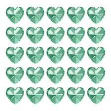 K9 Crystal Heart Beads 1 Holes Pendants, 30 Pack 14mm, Dark Green