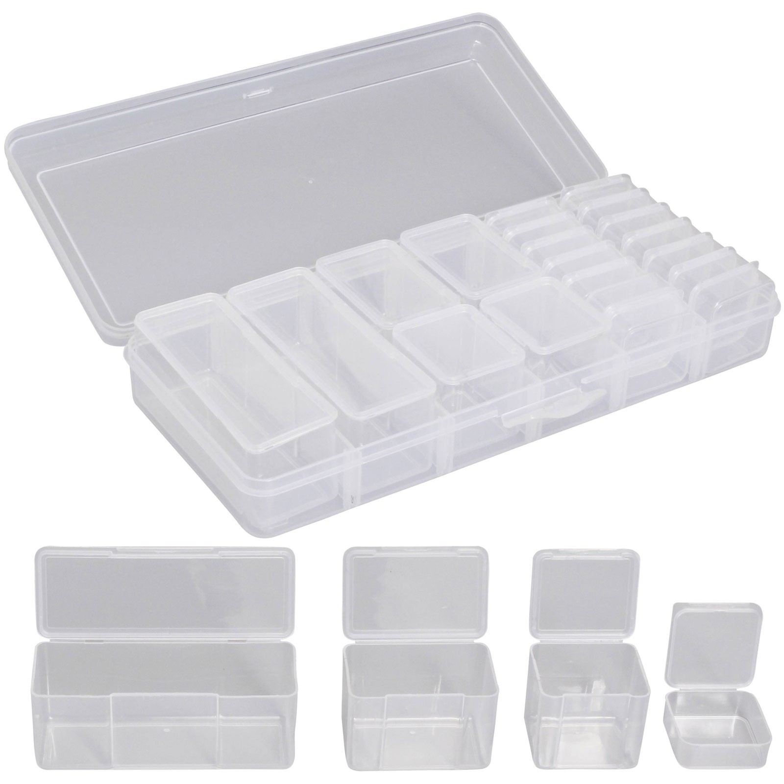 Quadrios Assortment Box Transparent Lockable 1 Compartment