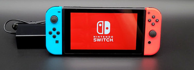 Nintendo Switch V1 Handheld Home Video Game Console 32GB Neon Red & Blue HAC-001