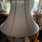Chinese PAINTED GINGER JAR Pheasant Lady Wood Base Shades Lamp — photo 9