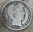 1915-S San Francisco Mint Silver Barber Half Dollar