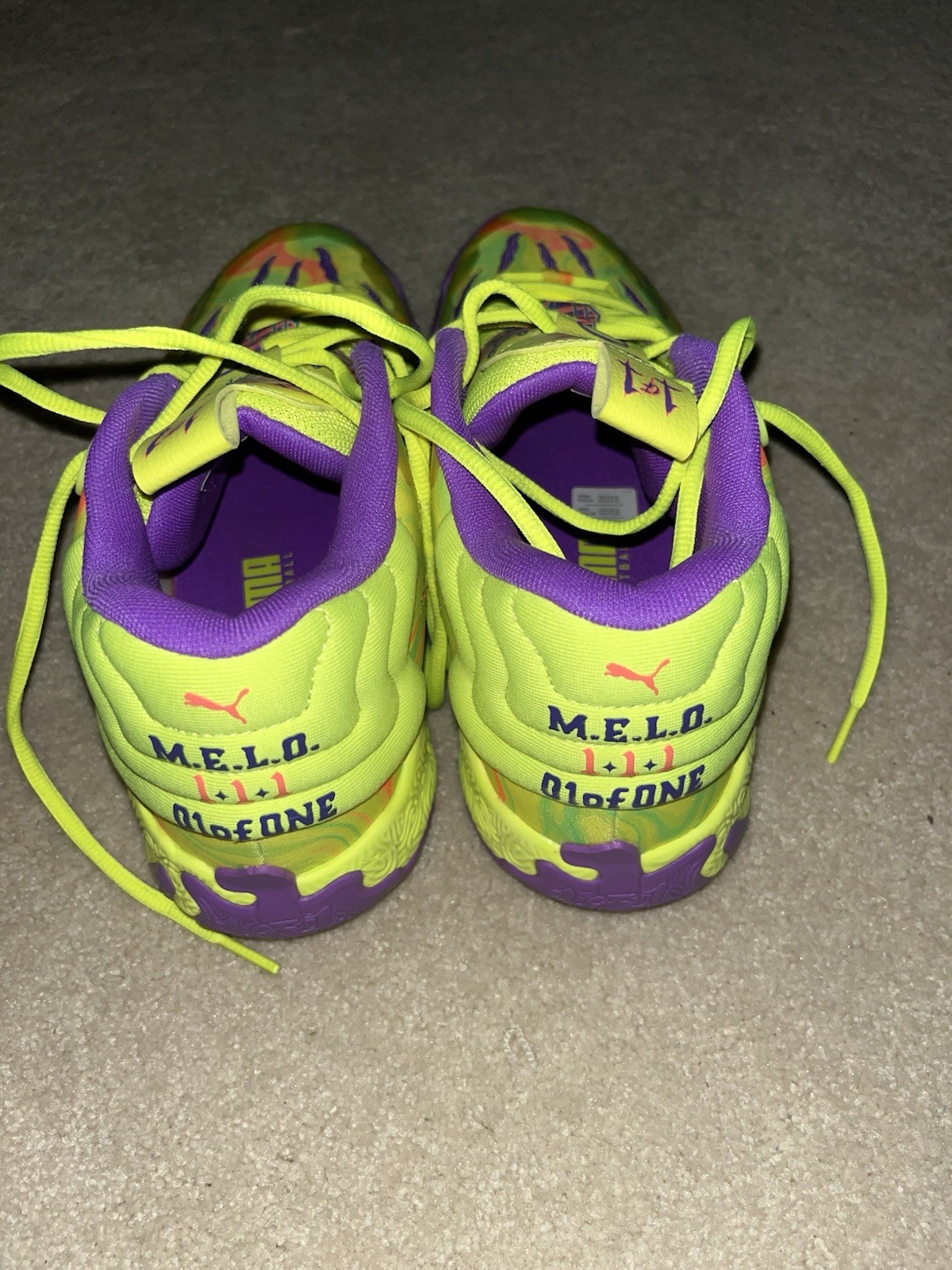 PUMA MB.03 Spark Basketball Sneakers Mesh Safety Yellow Purple 379898-01 thumbnail 3