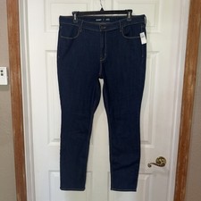 NWT Old Navy High Rise Straight Jeans Womens Plus 18 x 30 Dark Blue Stretch