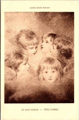 Sir Joshua Reynolds Tetes D Anges Postcard Londres Galerie Nationale C8