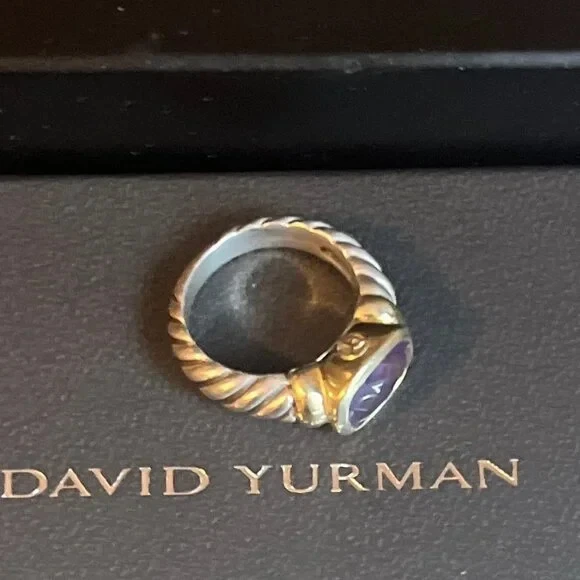 Anillo Cable David Yurman Oro 14K y Plata Esterlina Amatista Nobleza Talla 6.5 Foto 2 de 4