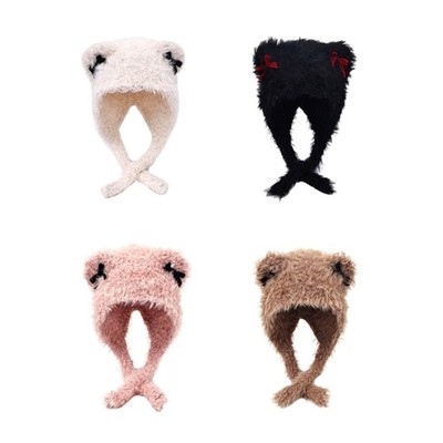 Multifunction Kids Earflap Hat with Large Ears Adjustable for Skiing Camping