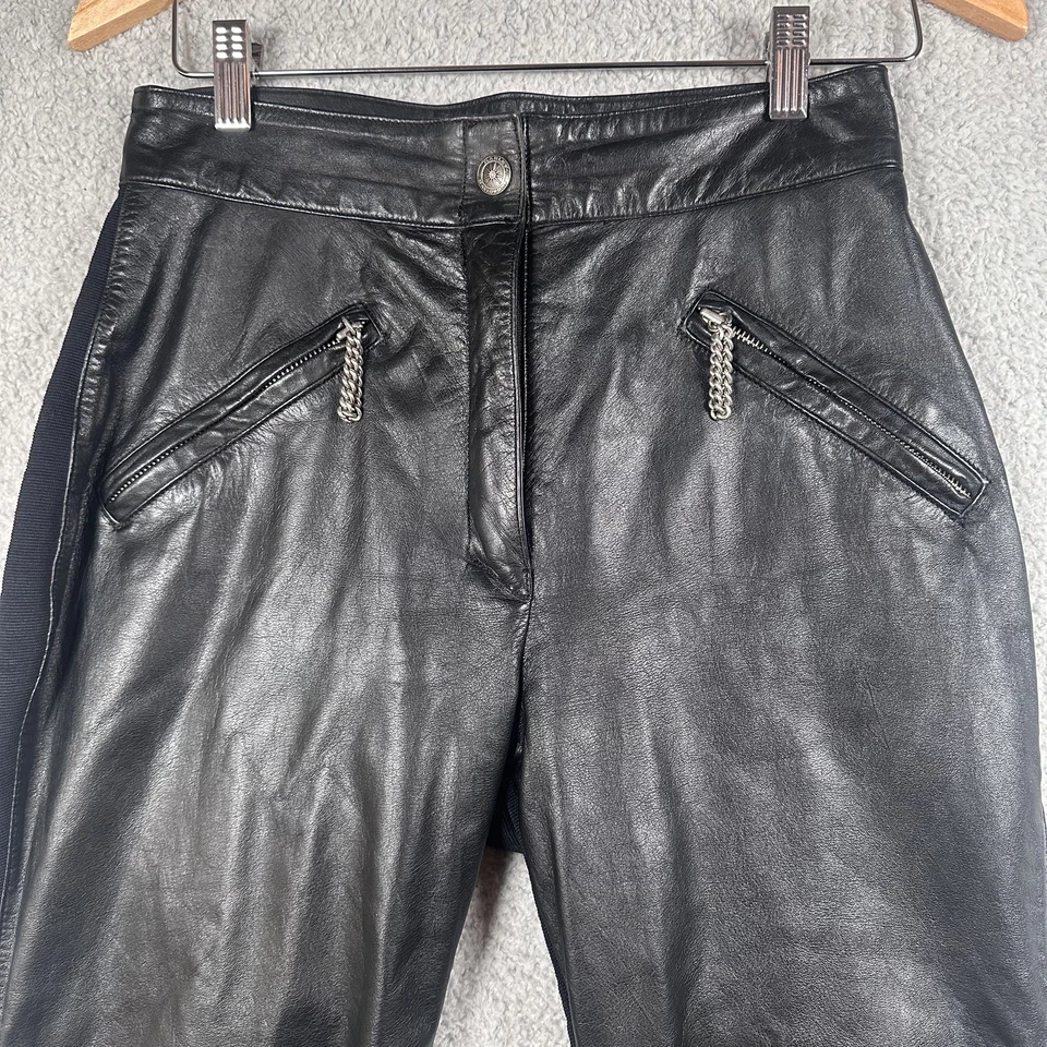 Pantalones de cuero Harley Davidson para mujer 38 bolsillos con cremallera para motociclista Foto 2 de 4