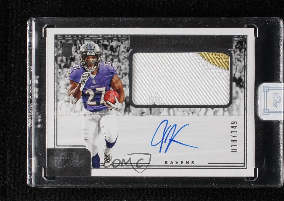 2020 Panini One Rookie Patch Auto 18/149 JK Dobbins #12 Patch Auto ow1
