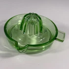 Vintage Uranium Depression Glass Lemon Citrus Juicer Reamer Green Spout