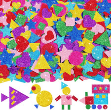 1000Pc Glitter Foam Sticker Heart Star Circle Shape Sticker 8,Multicolour