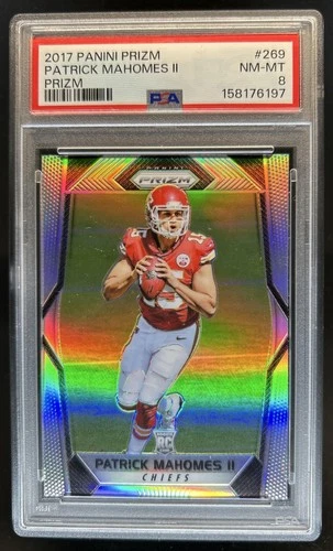 2017 Panini Prizm Patrick Mahomes II RC Rookie #269 Chiefs PSA 8