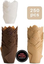 Capacillos para muffins de tulipán, 250 unidades, envoltorios para cupcakes