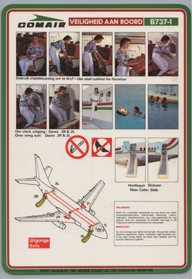 Comair South Africa Boeing 737-1 Airline Safety Card 737-100