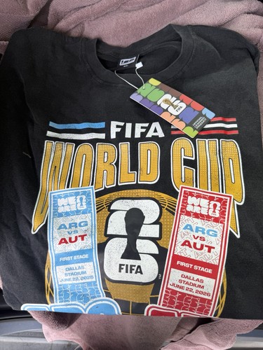 FIFA World Cup Argentina vs Austria Official Licensed Black Shirt Size XL