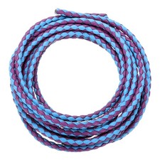 Braided Leather Cords, Round Leather Strap, Necklaces 3mm,2Yards,Blue/Purple 