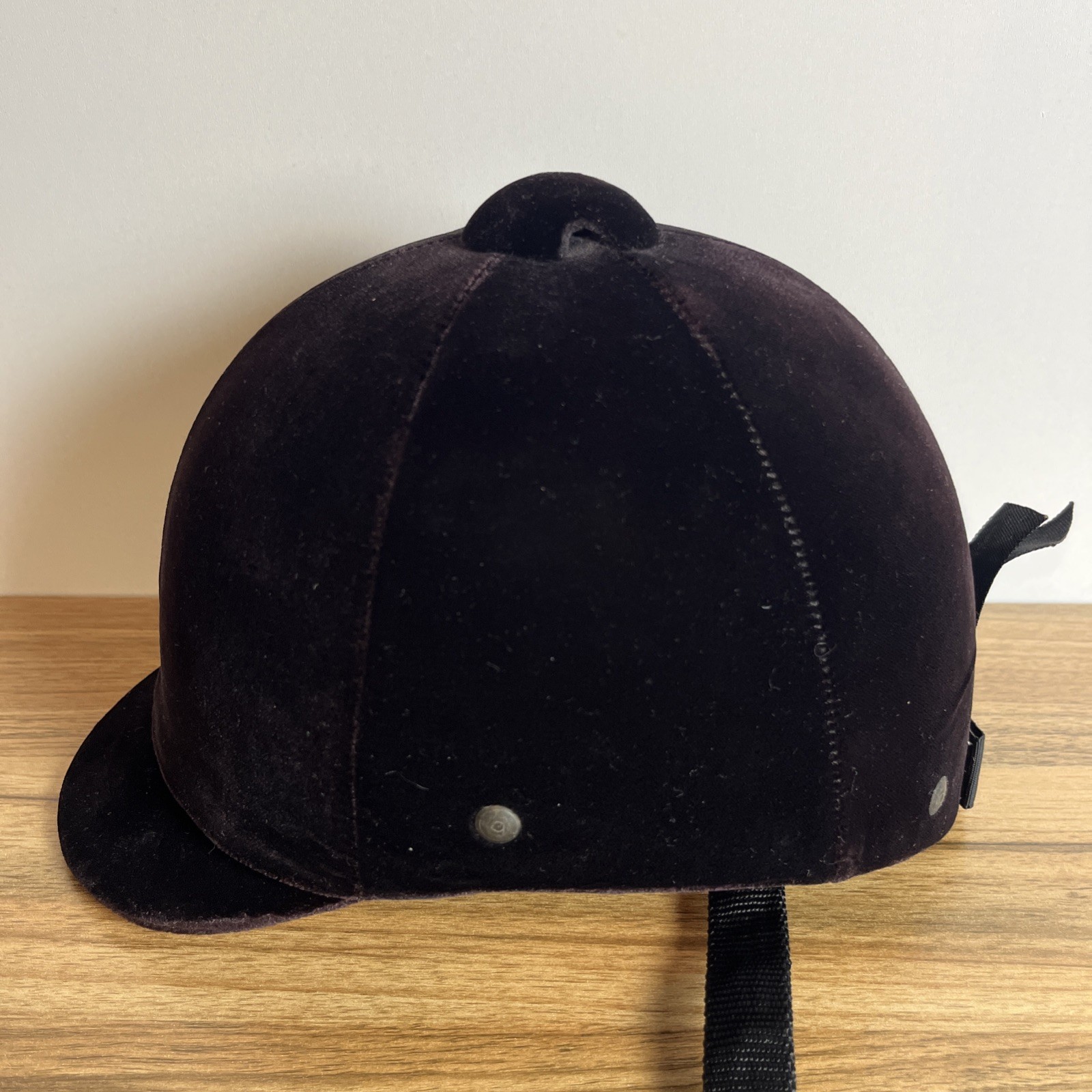 Equi-Royal Velvet Riding Helmet Size 6 7/8 56cm Dk Brown Equestrian Hat Fox Hunt