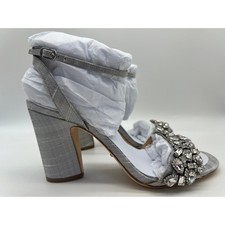 Badgley Mischka Women's Jill Chrystal Embellished Block Heel MP5331 Size 8.5 NIB