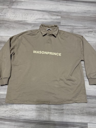New MasonPrince M.P. Studios Taupe Luxury Hoodie Sweatshirt Logo Sz 3 Sz Xl/XXL