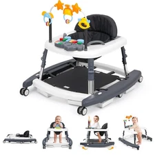 Wolfcode 5-in-1 Music and Lights Baby Walker Foldable with 5 Adjustable Heigh...