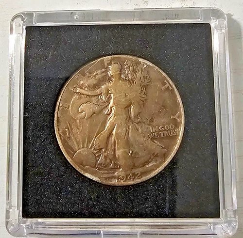 1942  Walking Liberty Half Dollar, Fine, 90% Silver, Free Shipping
