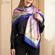 RARE VINTAGE HERMES Silk Scarf "En Course" Carre 90 designed by Yannick Manier