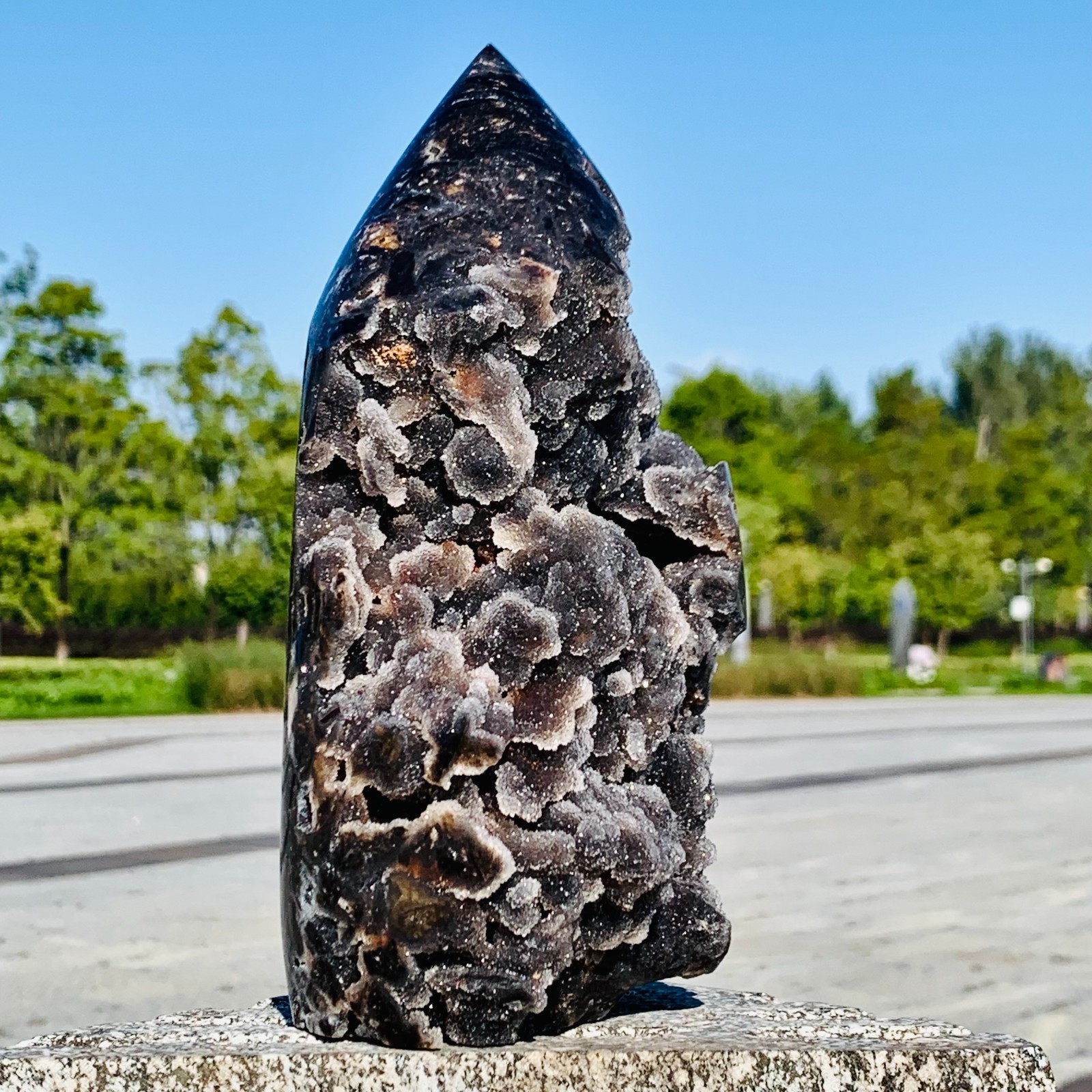 Point Hand 3.74LB Natural Sphalerite Crystal quartz obelisk crystal wand point ...