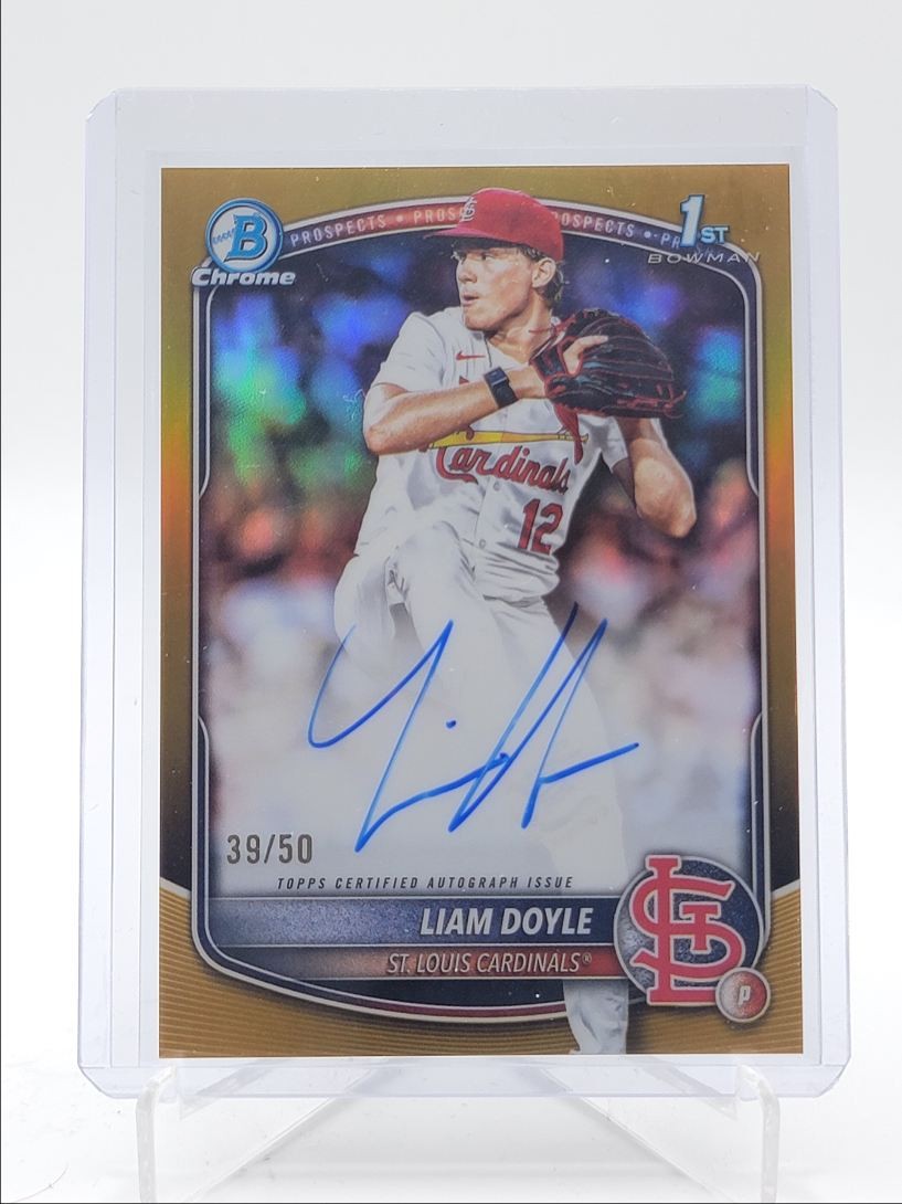 LIAM DOYLE 2025 BOWMAN CHROME DRAFT 1ST GOLD REFRACTOR AUTO /50 Q4874