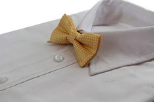 Boys Yellow Bow Tie With White Polka Dots
