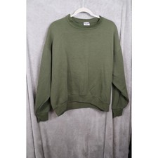Vintage Jerzees Sport NuBlend Sweatshirt Olive Green Crewneck Made in USA Large