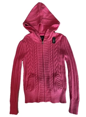 GapKids Girls Pink Cable knit Zip Up Cotton Cardigan Sweater Hoodie Size XL 12 - Image 1 of 4