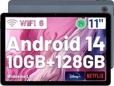 AEEZO 11" WIFI Tablet Android 14 HD 10 128GB Tablet Pad Octa-Core Dual Camera