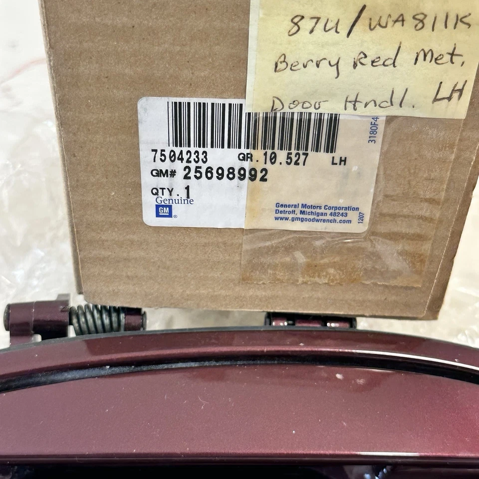 Novo OEM GM 25698992 maçaneta de porta LH vermelho baga para BUICK LESABRE 2000 - 2005 - Imagem 3 de 4