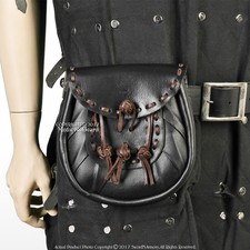 Medieval Renaissance Scottish Costume Sporran Genuine Leather Kilt Pouch Purse