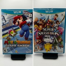 Nintendo Wii U Game Lot - Mario Tennis Ultra Smash & Super Smash Bros 