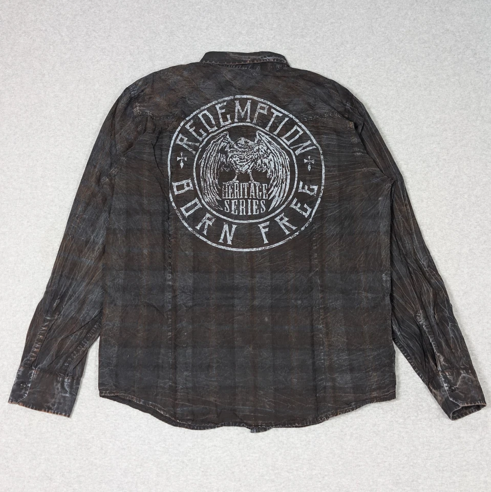 Raw State Button Up Long Sleeve Mens XL Heritage Series Plaid - Image 3 of 4