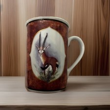 Vtg Lynn Chase Designs African Portraits GAZELLE 1995 Mug Cup 24K Gold Trim