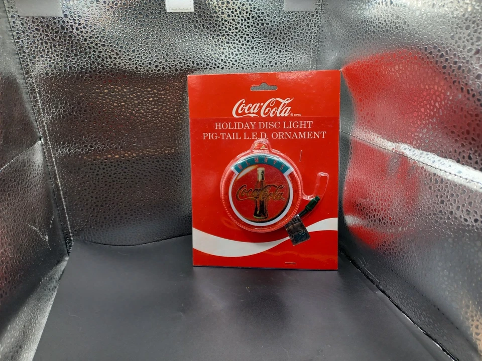 New Coke Coca Cola Christmas Holiday Disc Light LED Ornament Sealed - Image 4 of 4
