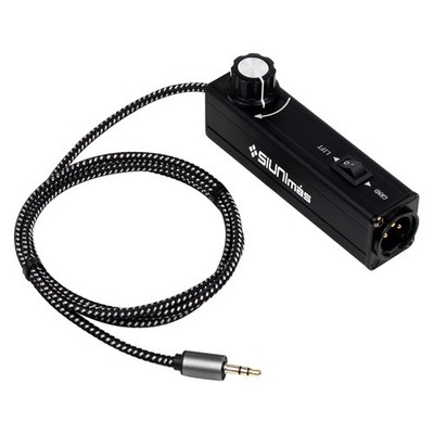 AUX to XLR 3Pin Noise Isolation Direct Box with Volume Control, 3.5ft Cord