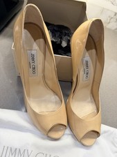 Jimmy Choo Women's Nude Patent Leather High Heel Crown Sz EU 40 /US 10
