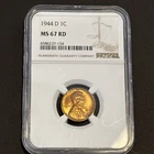 1944-D 1C NGC MS 67 RD Lincoln Wheat Cent