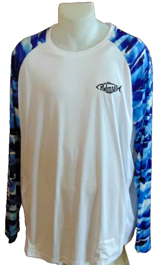 Palmyth Fishing Shirt Mens Extra Large XL White Performance U.S.A