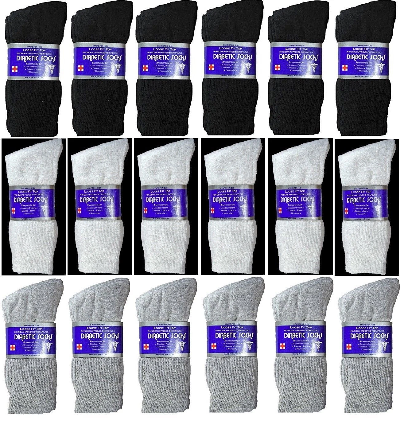 12 Pairs Men's Circulatory Diabetic Crew Socks Health Cotton 9-11 10-13 13-15
Opens in a new window