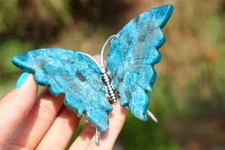 3.6" Natural apatite carved butterfly Reiki Crystal gift decor Heal gift 1pc