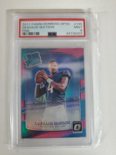 Deshaun Watson 2017 Panini Donruss Optic Rated Rookie Pink RC #195 PSA 9